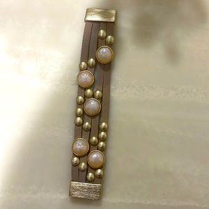 Suede and Brass Bracelet